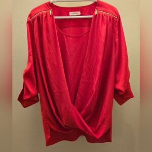 Calvin Klein Women's Red Drape Top
